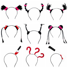 个性搞怪毛毡布发箍头箍辫子冲天辫子头扣发卡匕首菜刀发卡发饰