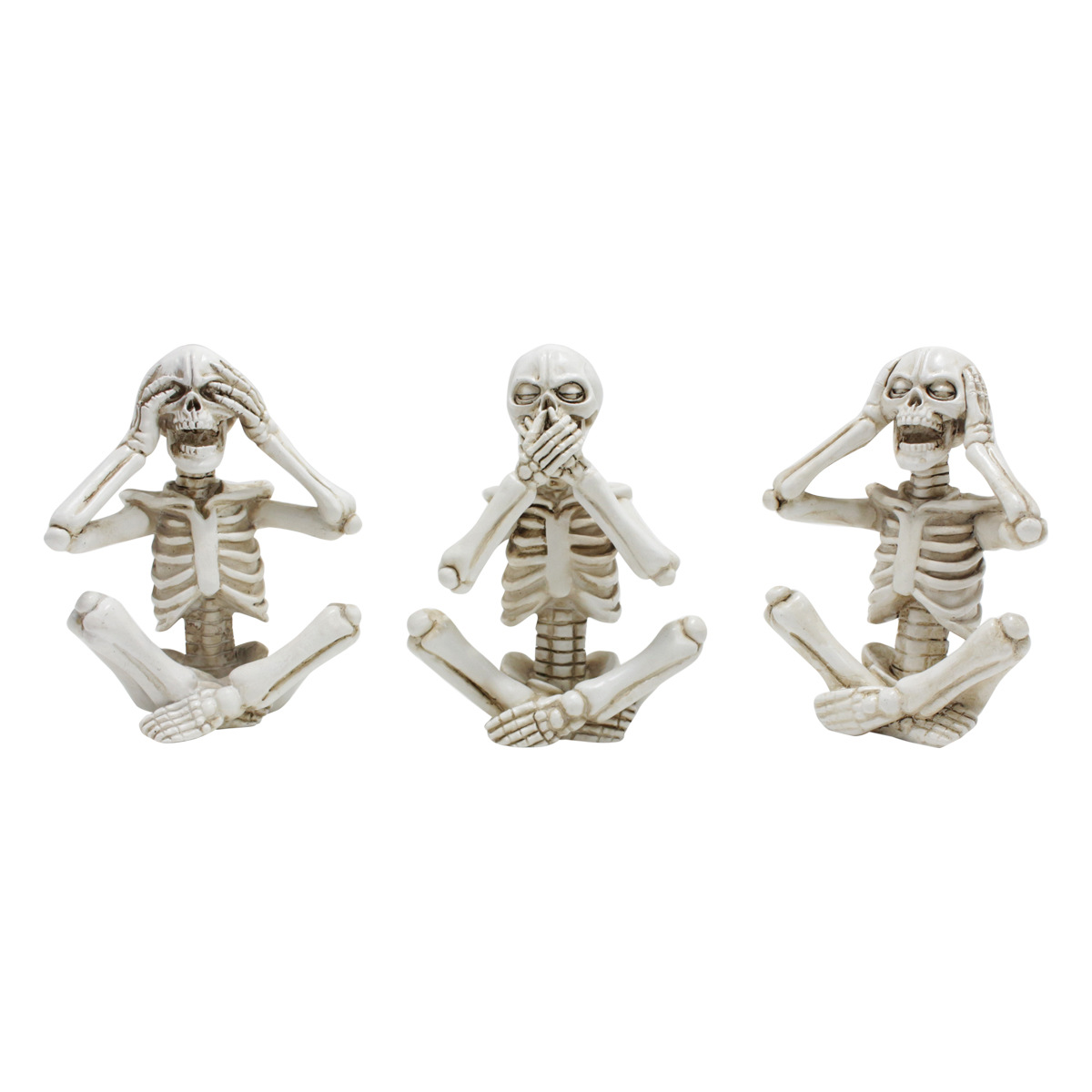 Halloween Decorative Skull Set Three Simulation Skull Props Ghost Festival Garden Skull Ornaments Three-Piece Skull Set