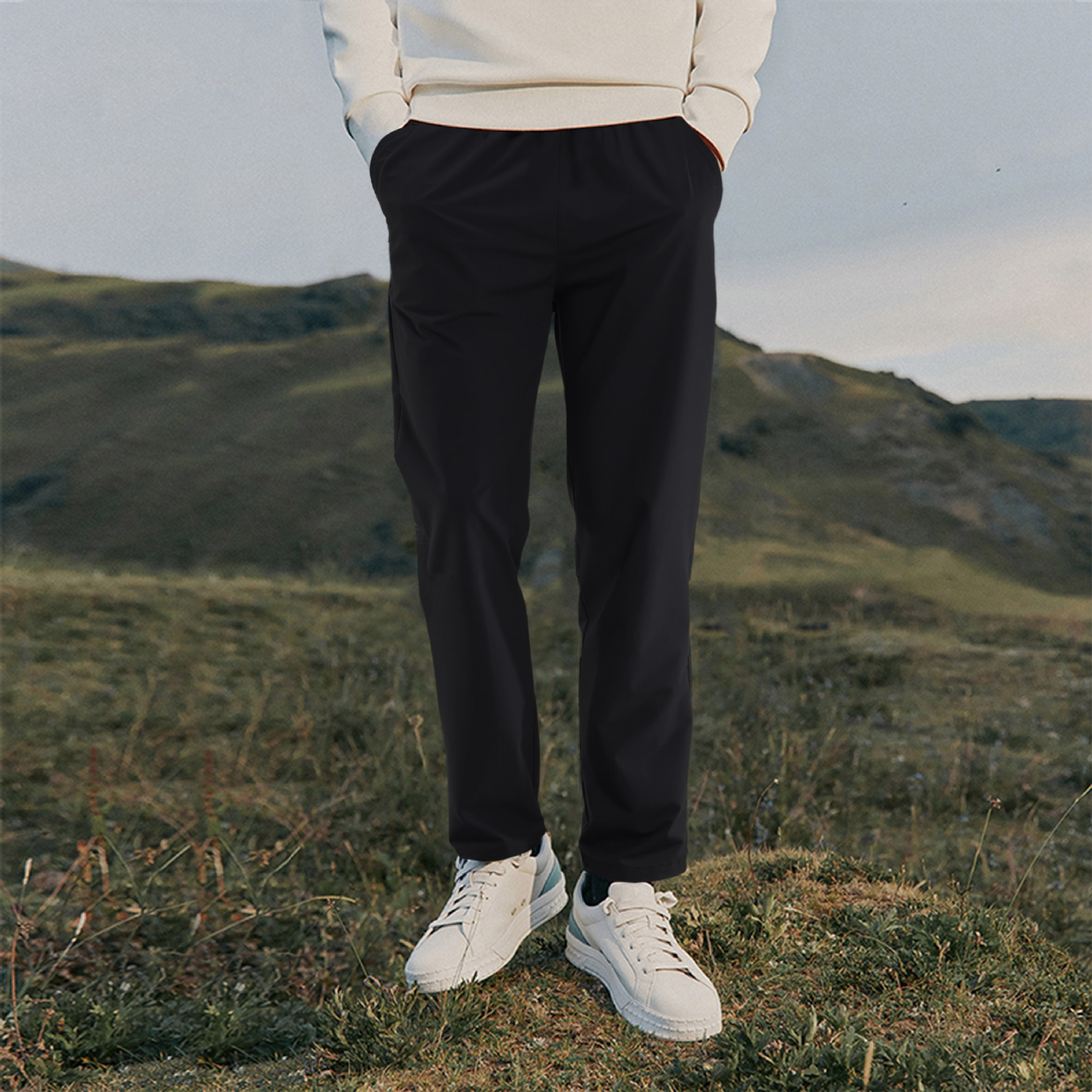 Pantalones deportivos impermeables al aire libre para hombres, pantalones de montaña de secado rápido, pantalones básicos de carreras casuales y cómodos para hombres