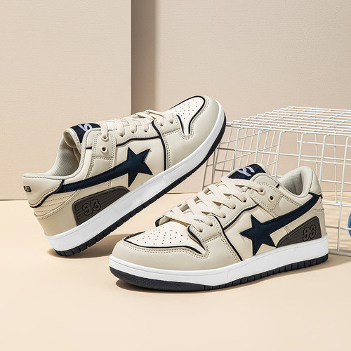 Hobby Bear Brand Niche Retro Star Board Shoes for Men and Women, Autumn Versatile Ins Hong Kong Style Sporty Casual Trendy Shoes