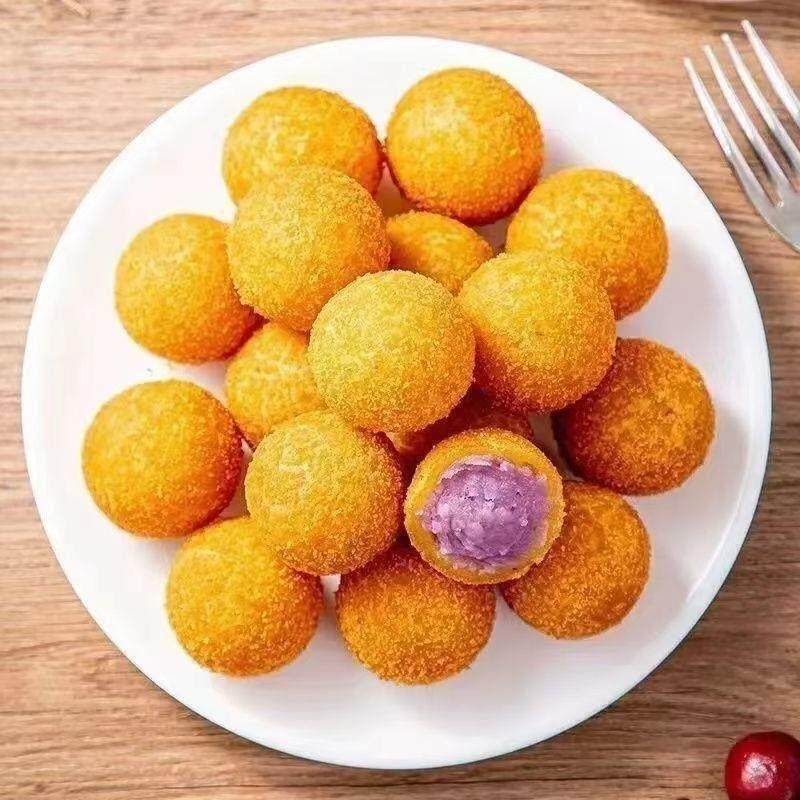 Fried Taro and Sweet Potato Balls, Purple Potato Balls, Snacks Wholesale, Free Shipping, Fried Snacks, Afternoon Tea Snacks, Fast Food
