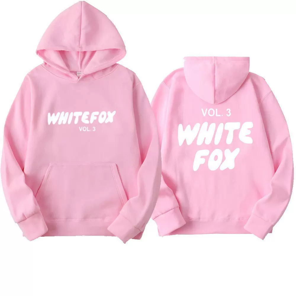 WHITEFOX跨境卫衣男连帽2025春季新款青少年美式简约女士帽衫外套