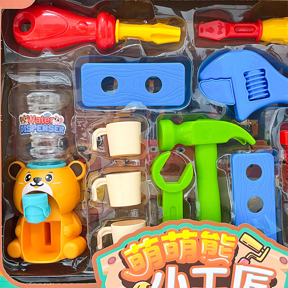 Caja de herramientas de reparación familiar para niños simulación de taladro eléctrico tornillo desmontaje multifuncional juguete mecanismo de ensamblaje regalo