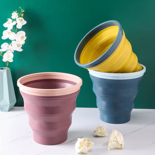 New foldable household trash bin, multi-functional storage bucket for car, indoor and outdoor portable cleaning bin, wholesale