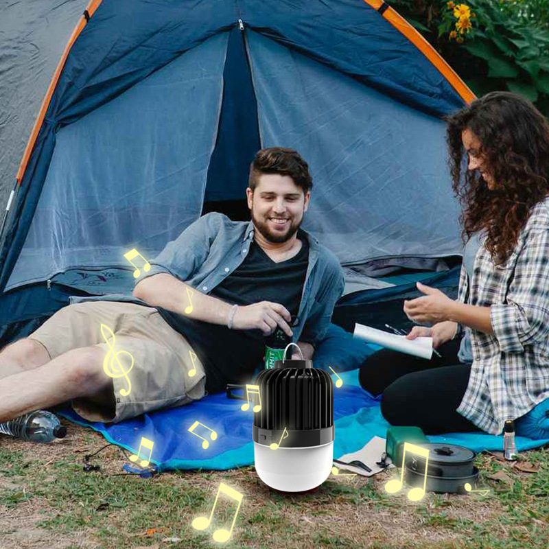 Transfronterizo LED al aire libre camping corte de energía luz de emergencia de carga bombilla Bluetooth bombilla de audio puesto de luz mercado de la noche Luz