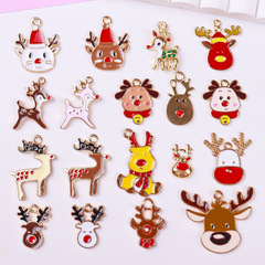 クリスマスペンダント合金ドロップオイルペンダントdiyアクセサリークリスマスヘラジカクリスマス鹿耳饰りブレスレットアクセサリー