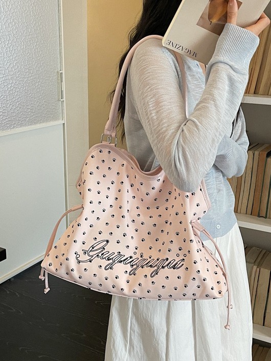 Bolso de mano coreano retro simple, bolsa de tela de transporte de gran capacidad para mujeres, bolsa de hombro de brazo casual versátil