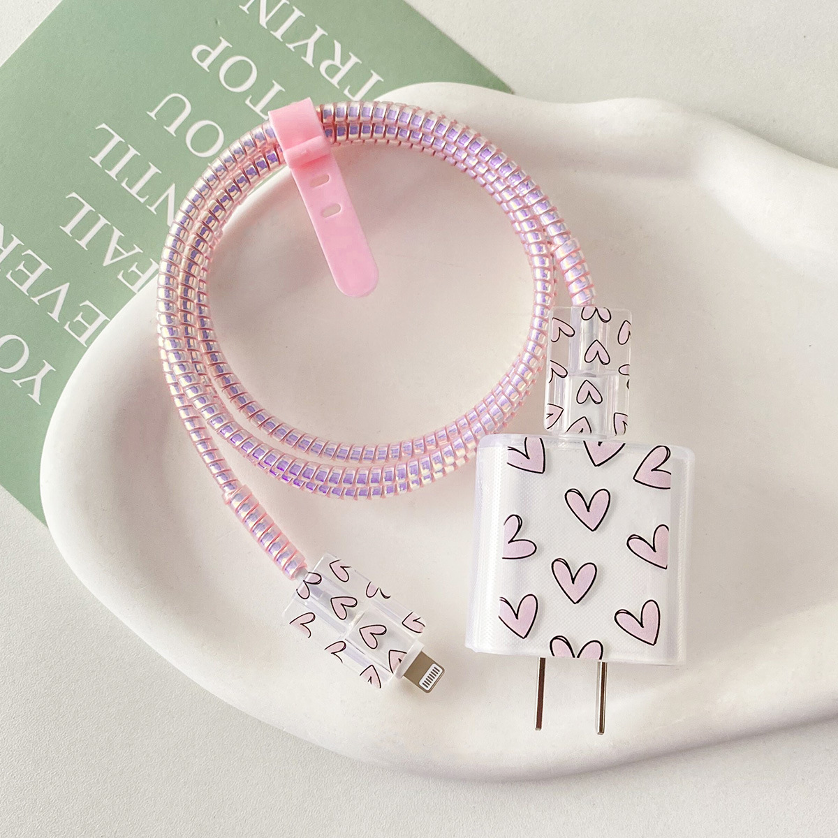 삼성 25w-여러 핑크 사랑 [블랙 보더]-헤드 커버 라인 커버 2 1 m 레이저 파우더 로프 (핑크 테이프)