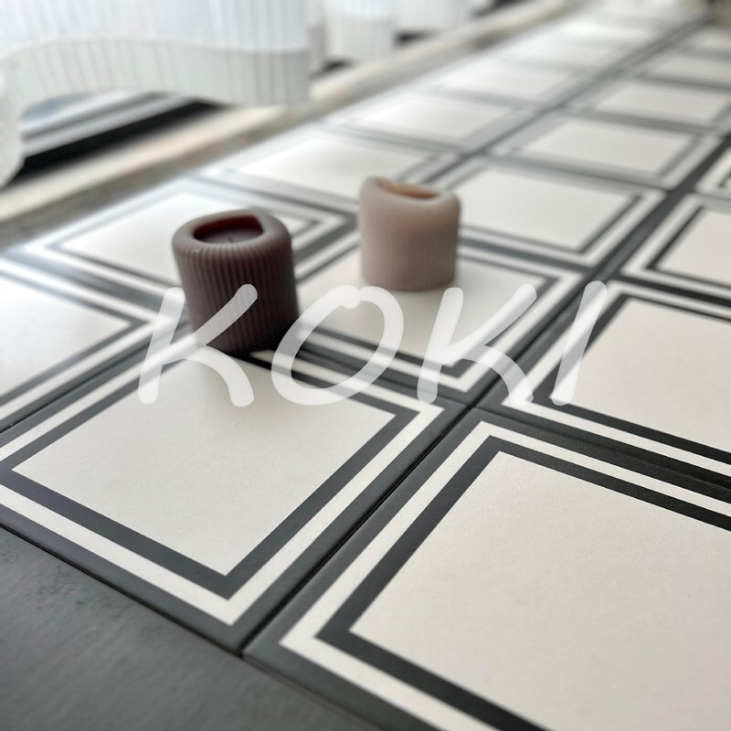 New French Simple Modern Geometric Tiles Balcony Bathroom Kitchen Floor Tiles Commercial Space Designer Tiles