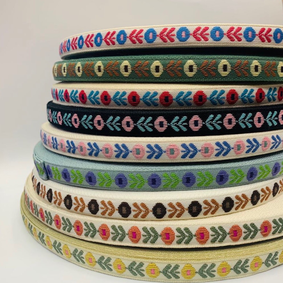 汝蝶爆款1.2cm民族风花边提花织带DIY手工制作服装辅料涤棉花边