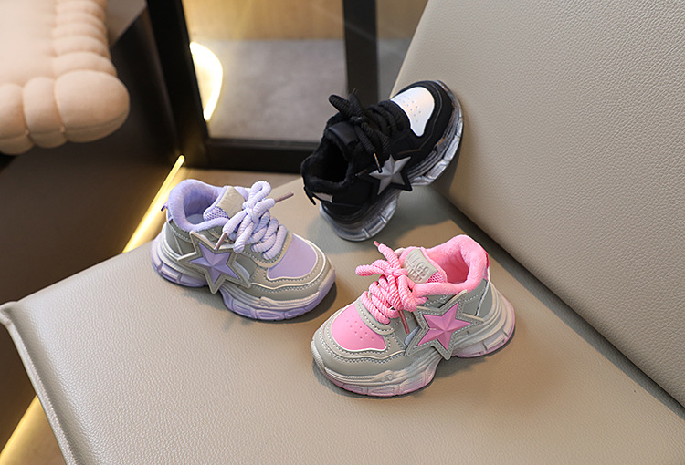 Zapatos deportivos para niños con suela ligera de invierno, edición coreana, dos zapatos de algodón para niños y niñas de 1 a 6 años_voghion.com