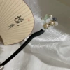 16# White Jade Double Orchid Tenglong Hairpin@