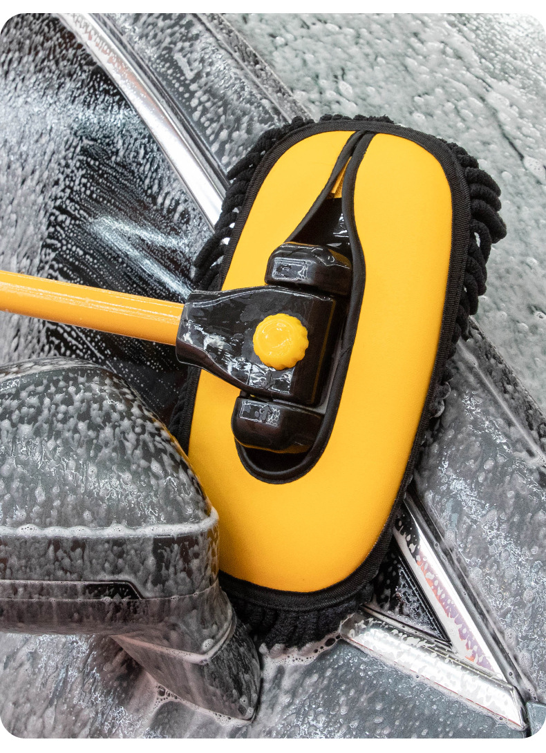 New car wash mop retractable curved rod car wash brush soft hair does not hurt the car paint car brush cleaning brush car tool