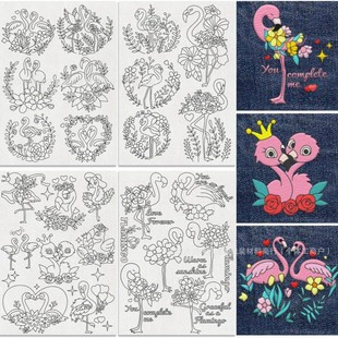 Cross-Border New Low-Temperature Dissolving A4 Flamingo Pattern Adhesive Water-Soluble Non-Woven Fabric Handmade Self-Adhesive DIY Embroider
