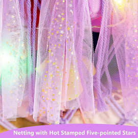 ♔新款娃娃网兜儿童房毛绒玩具公仔收纳吊床挂网壁饰置物袋墙壁床