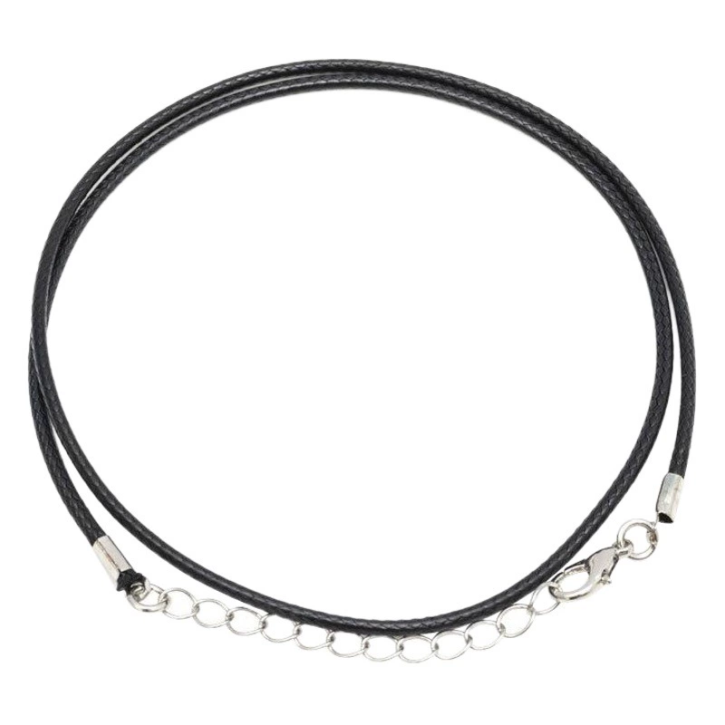 Ювелирные аксессуары, застежка-лобстер своими руками, корейская восковая нить, длинное ожерелье, колье, веревка, черная кожаная веревка, подвесная цепочка, восковая веревка, аксессуары