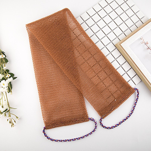 (커피색) 끈 달린 때밀이 타월 14*74