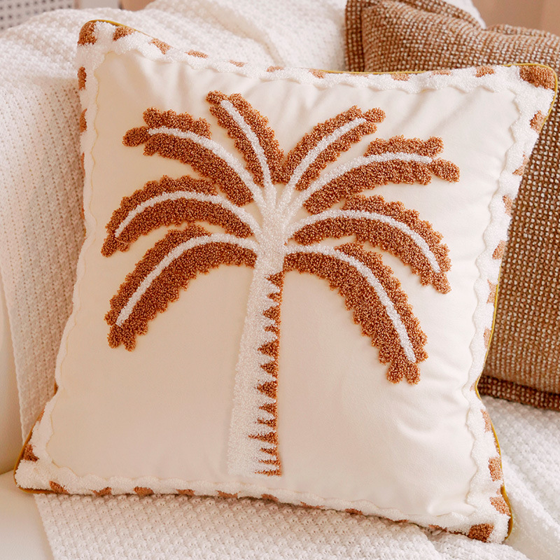 Sofá de estilo de crema de estilo nórdico lujoso cama ventana flotante sofá almohada cojín almohada image 7