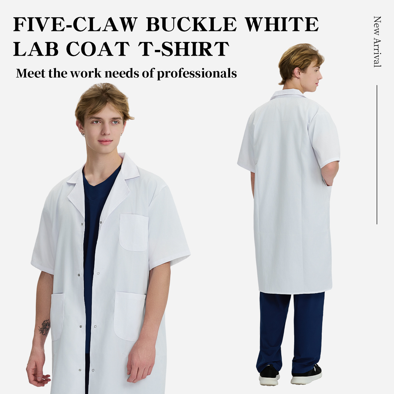 Batas de laboratorio transfronterizas, batas blancas, modelos de comercio exterior para hospitales, uniformes médicos, los más vendidos en Amazon, uniformes de trabajo de manga larga del sudeste asiático. image 15