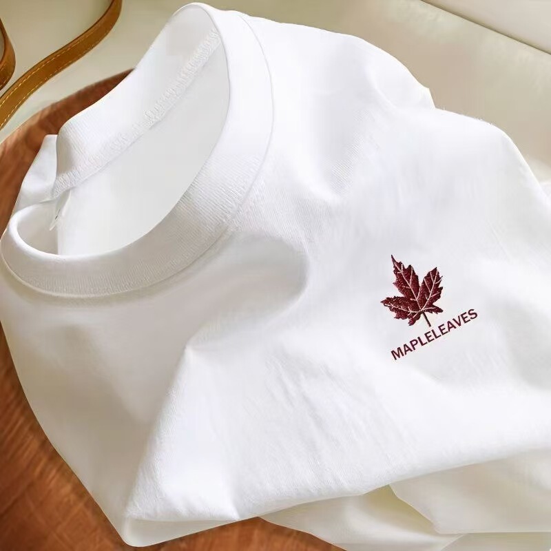 Niche Pure Cotton Round Neck Short-sleeved Women's T-shirt 2025 Summer New Style Small Standard Printed Half-sleeved Men's and Women's Couple's T-shirt