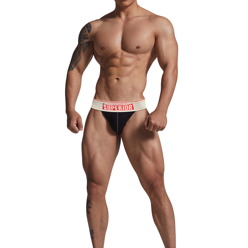 0850男士健身潮流棉質簡約透氣純色性感丁字褲中腰BS843