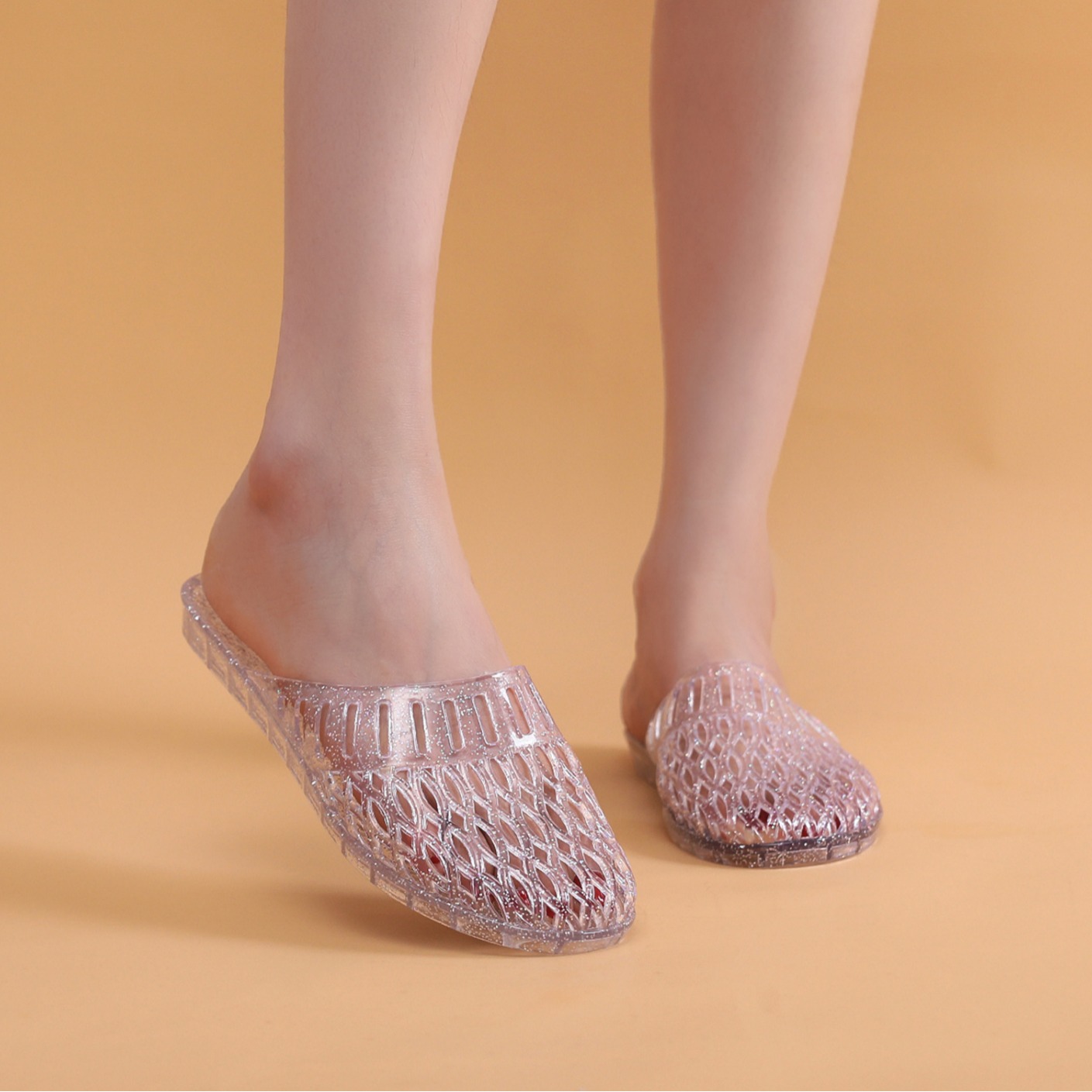 summer women's casual beach mule PVC
