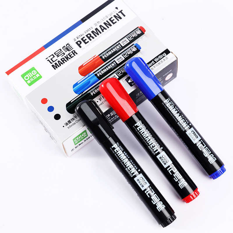 Zhengcai marker non-erasable oil pen 10 boxed large head pen logistics thick head marker Express pen wholesale