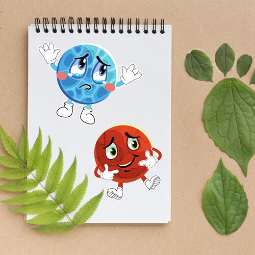 CM2203014 Amazon Cross-border Cartoon Stickers Space Planet Puzzle Stickers DIY Stickers
