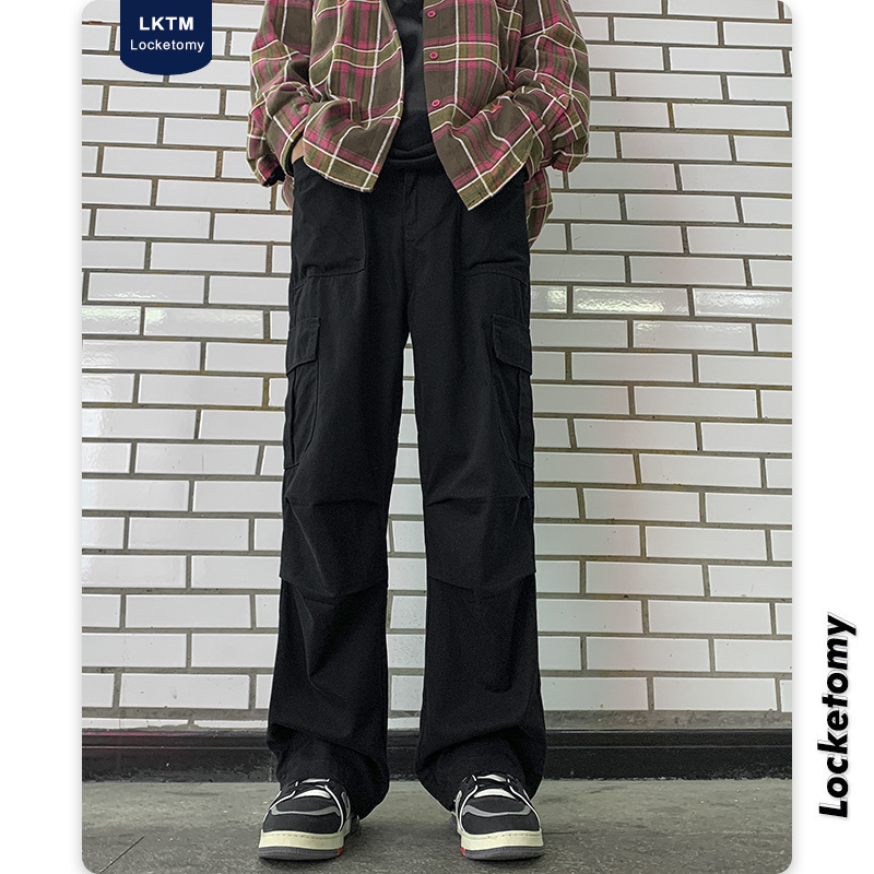 LKTM Men's Wear # Summer Thin Style American High Street Paracaidista Umbrella Pantalones rectos sueltos de pierna ancha de marca de moda para hombres