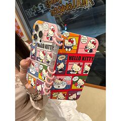 卡通涂鸦kt猫翻盖笔记本iPhone15promax苹果16手机壳14书本13可爱