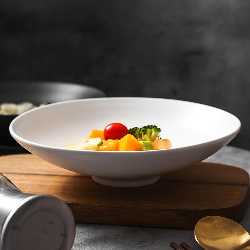 Creative Personalized Plating Tableware Club Hotel White Porcelain Chinese-Style Small Bamboo Hat Bowl Cold Dish Round Plate Artistic Conception Cold Dish Plate