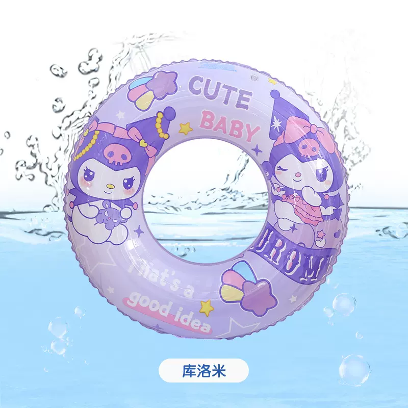 孩童夏日旅游度假海滩游泳圈救生圈卡通人物印花腋下加厚泳圈