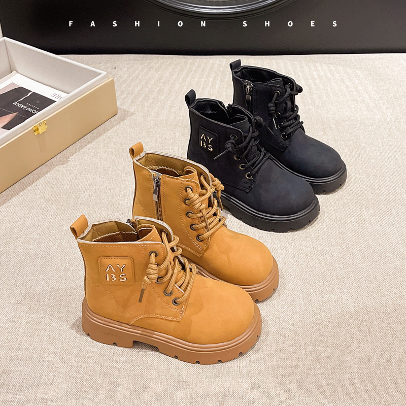 Kinder Leder Martin Boots Für Mädchen Und Jungen Herbstschuhe_voghion.com