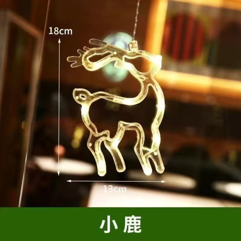 圣诞树节日装饰彩灯LED圣诞装饰灯圣诞老人雪人造型橱窗吸盘灯|undefined