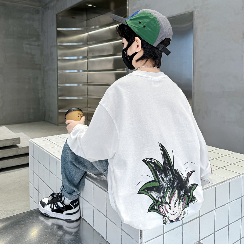 Men's Long Sleeve T-Shirt Collection Spring New 2024 Big and Middle Children Trendy Stylish Base Shirt Top Sweatshirt 8