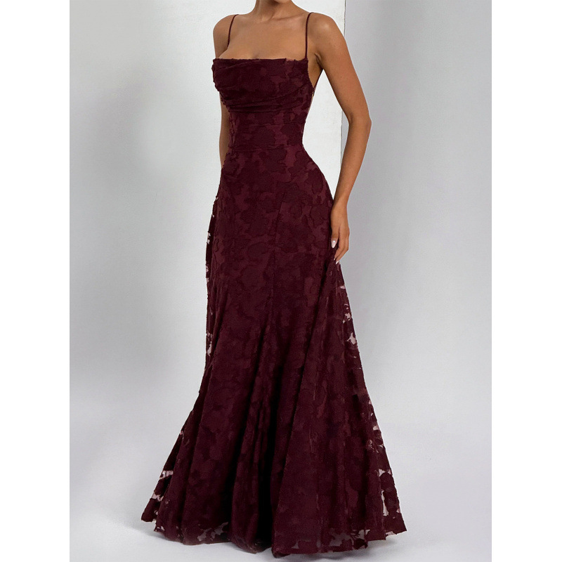 Di Yun European and American Elegant Style Spaghetti Strap Long Dress Women's Clothing 2026 Autumn and Winter Independent Store Di Yun European and American Elegant Style Spaghetti Strap Long Dress Women's Clothing 2026 Autumn and Winter Independent Store