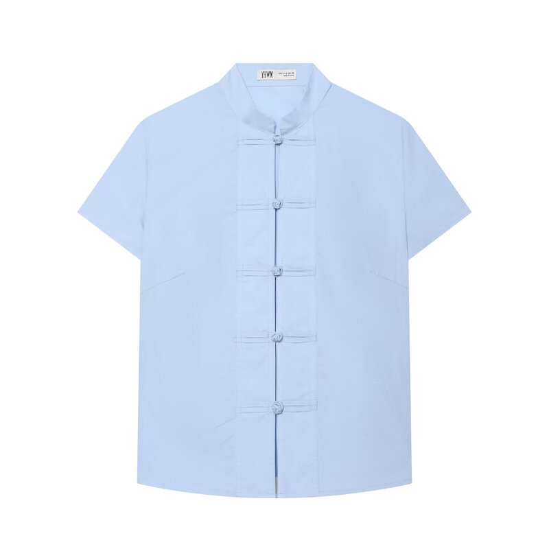 Myst&Za New Summer Style Refreshing and Gentle Style New Chinoiserie Stand Collar Button Casual Short-Sleeved Shirt 2904256 Myst&Za New Summer Style Refreshing and Gentle Style New Chinoiserie Stand Collar Button Casual Short-Sleeved Shirt 2904256