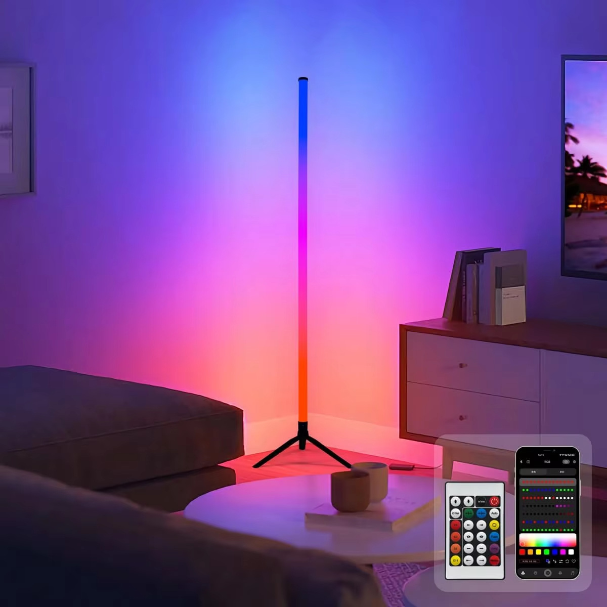 Atmospheric smart LED travel floor lamp for living room for bedroom…