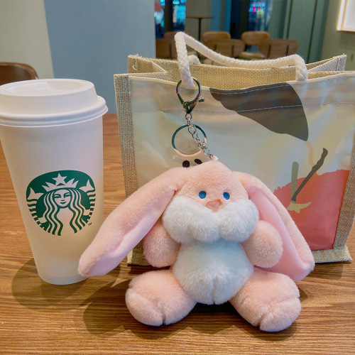 Plush bunny cartoon key chain cute couple doll bag pendant small gift doll pendant key chain