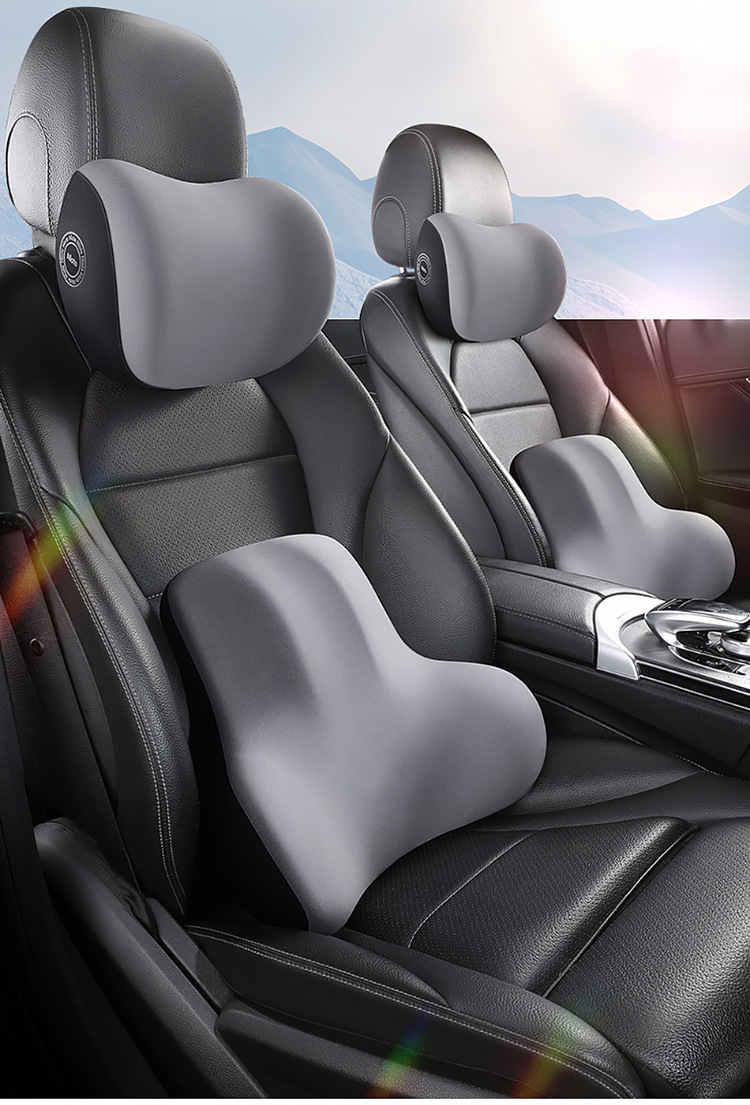 Car Headrest and Lumbar Support Set Car Seat Support Car Lumbar Support Pillow Memory Foam Set Cross-Border Customization