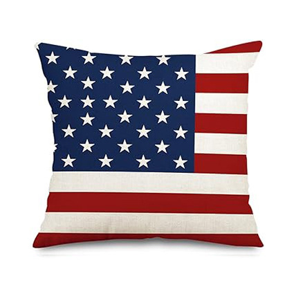 Transfronterizo Día de la Independencia de Amazon impresión lino almohada funda aniversario para celebrar el hogar vestido almohada funda mayorista