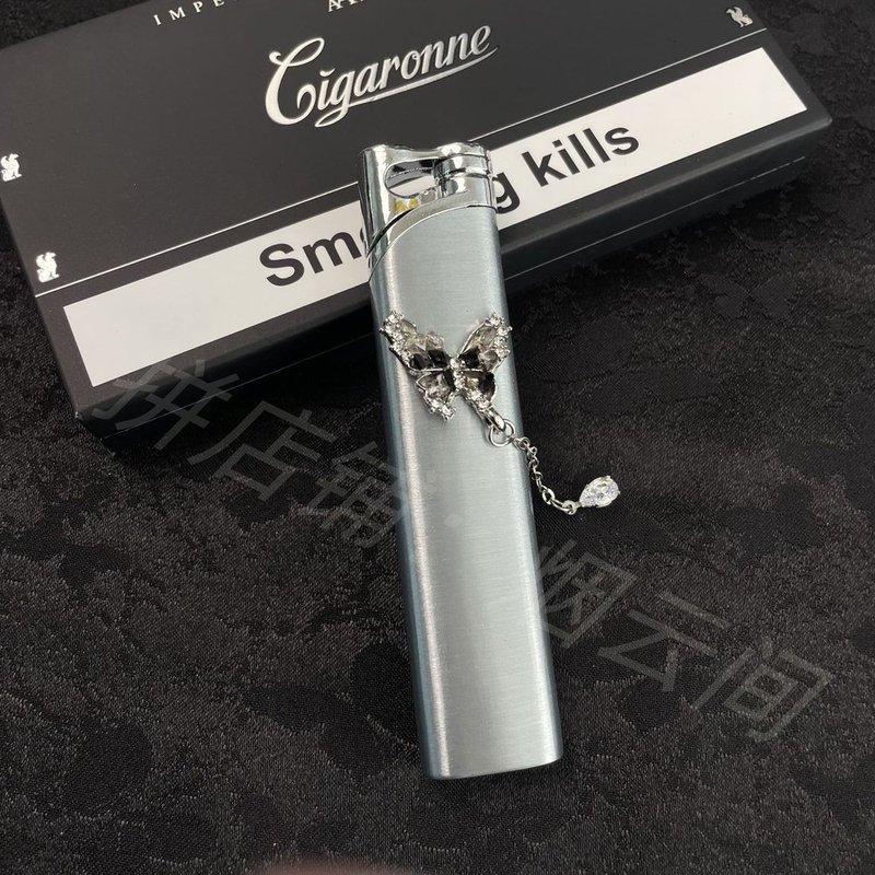原创蝶对蝶ins新款蝴蝶打火机防风充气粉色火焰送男友女生礼物潮|undefined