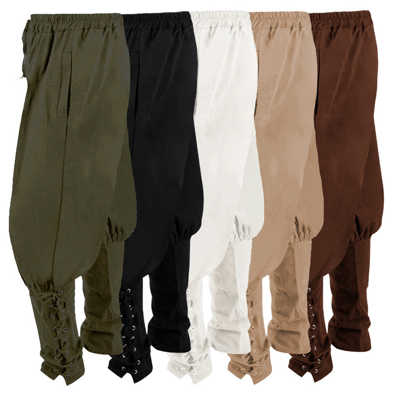 Medieval Men's Retro Leggings European Court Cos Pants Stage Performance Clothing Leggings Pirate Pants