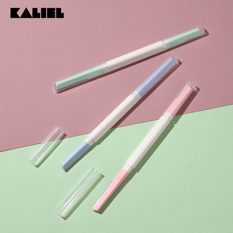 Kaliel Carrier двухголовый нож для бровей макросъемка с защитной сеткой из нержавеющей стали бритвенные ножи новый новичок