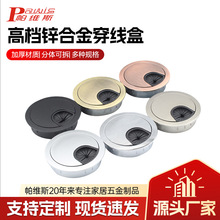 高档锌合金穿线盒圆形穿线盒多规格家具橱柜走电脑桌盖板办公桌