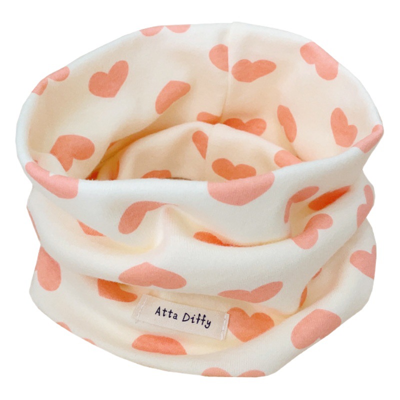 Korean style pastoral fresh Children's scarf autumn and winter printed cotton baby's collar windproof mouth and nose protection