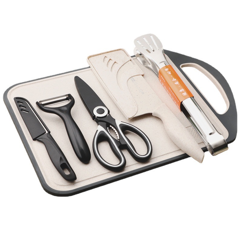 Yangjiang cuchillo de cocina super rápido afilado tablero de corte cuchillo de cocina 2 en 1 cuchillo de cocina inoxidable conjunto de acero inoxidable