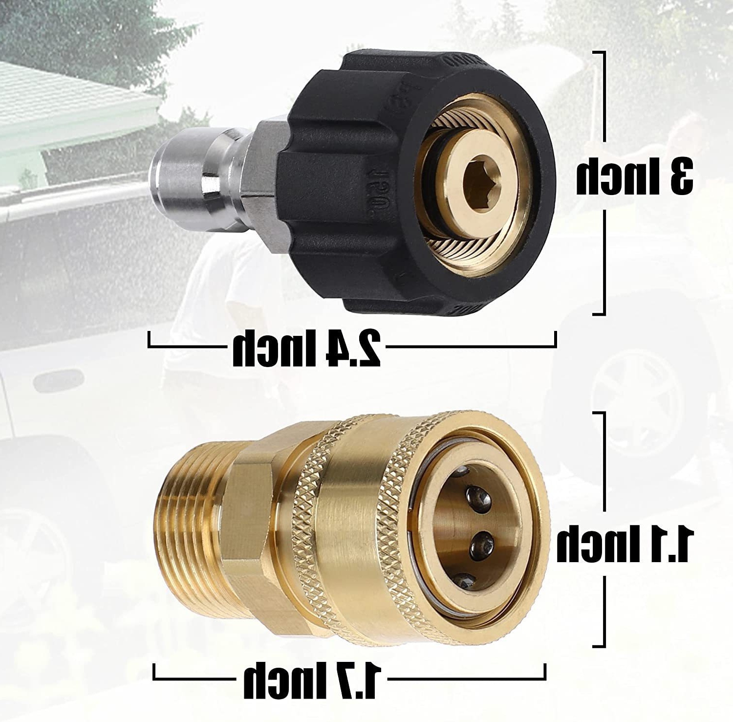 Conector de cobre mayorista transfronterizo de lavadora de alta presión adaptador M22 - 14 desconexión rápida 3 / 8 accesorios de conector de pistola de agua