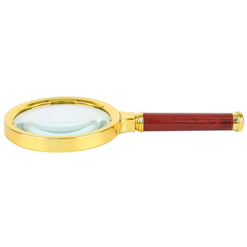 80mm magnifying glass, handheld magnifying glass for the elderly, high-end imitation mahogany handle, 10x magnifying glass