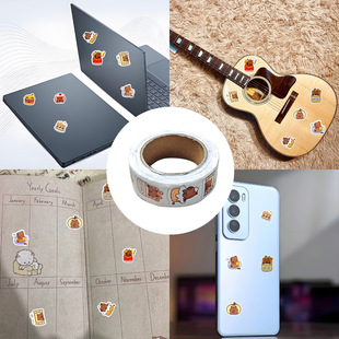 The Same Kapibara Bag Roll Sticker Ins High-Looking Cartoon Cute Handbook Seal Decoration for Students